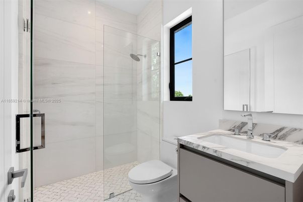 Bathroom, Glass Shower, Interior, Marble Walls