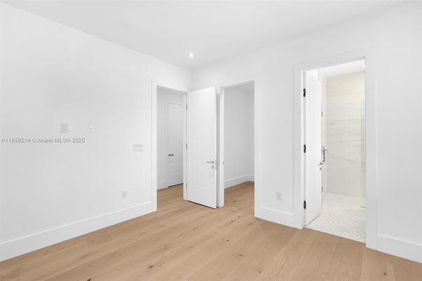 Bathroom, Empty room, Interior, Recessed Lighting, Wood Texture Flooring