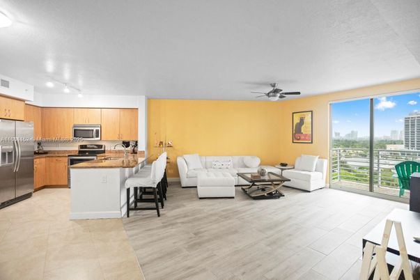 Interior, Kitchen, Living room, Stainless Steel Appliances, Wood Texture Flooring