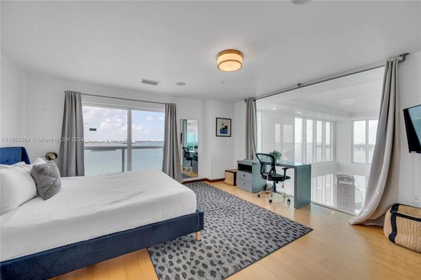 Bedroom, Home Office, Interior, Water, Wood Texture Flooring