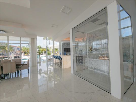 Dining room, Interior, Marble, Recessed Lighting