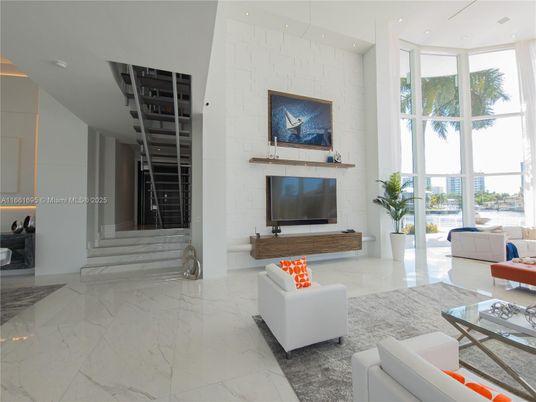 Fireplace, Interior, Living room, Marble, Recessed Lighting