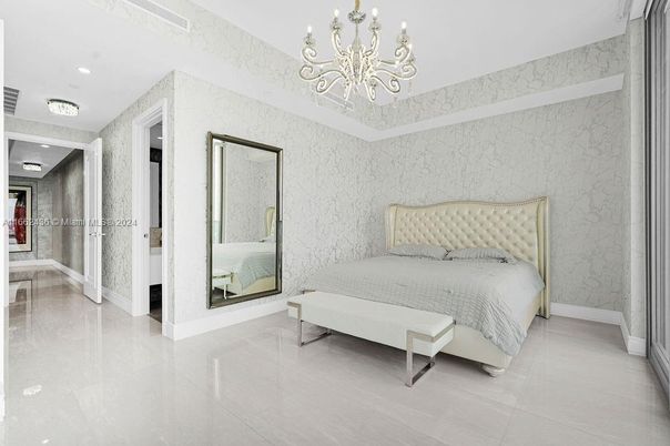 Bedroom, Chandelier, Interior, Recessed Lighting