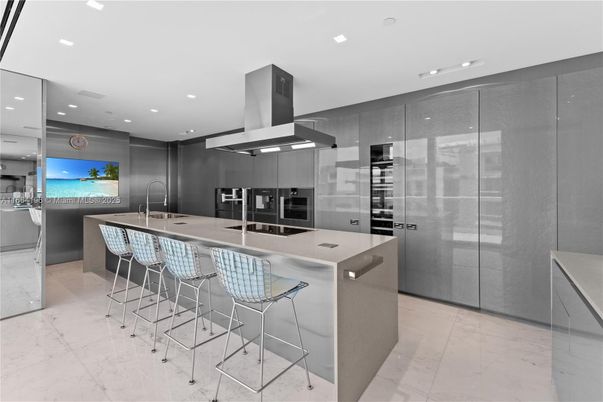 Interior, Kitchen, Marble, Recessed Lighting, Stainless Steel Appliances
