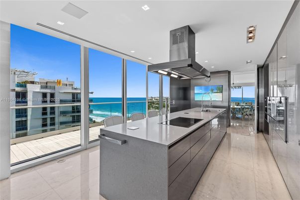 Interior, Kitchen, Marble, Recessed Lighting, Stainless Steel Appliances, Water