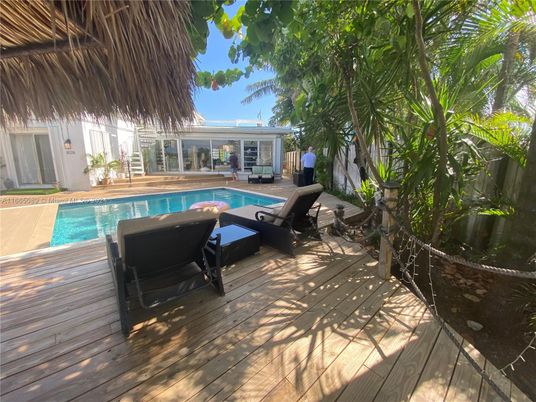 Exterior, Pool, Wood Texture Flooring