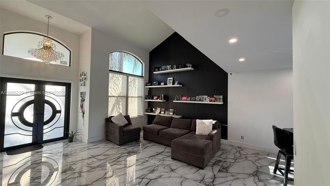 Interior, Living room, Marble, Pendant Lights, Recessed Lighting