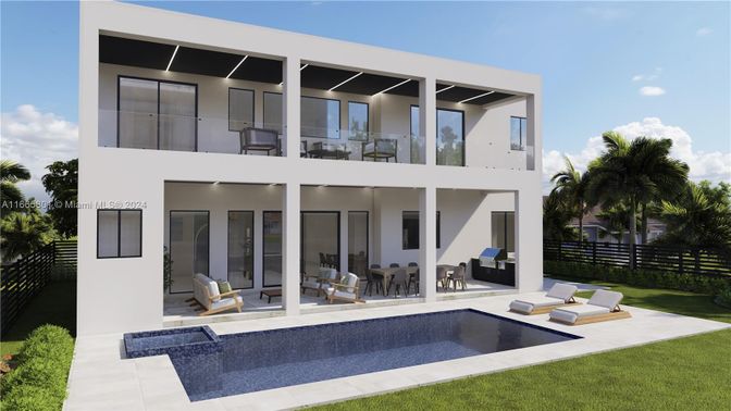 Exterior, Facade, Pool, Modern