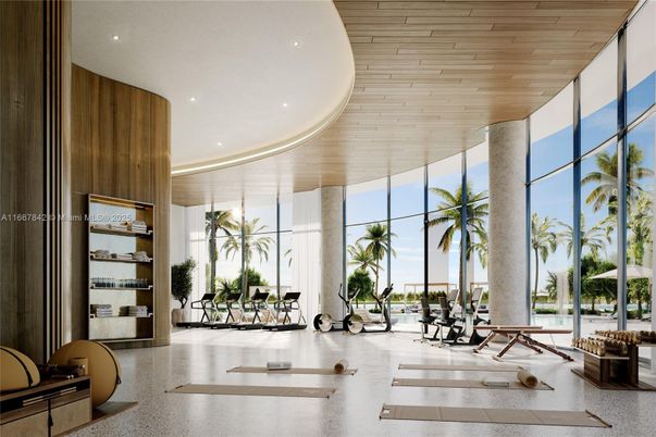 Fitness Equipment, Interior, Recessed Lighting, Wooden Ceilings