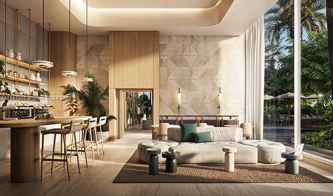 Interior, Marble Walls, Pendant Lights, Wood Texture Flooring