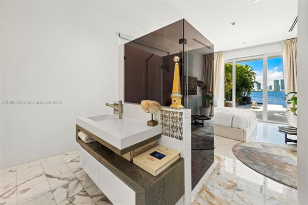 Bathroom, Interior, Marble, Recessed Lighting, Water
