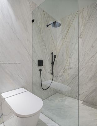 Bathroom, Glass Shower, Interior, Marble Walls