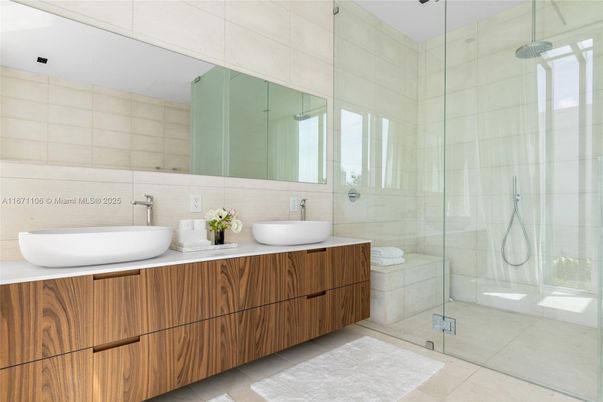 Bathroom, Dual Sink Vanities, Glass Shower, Interior