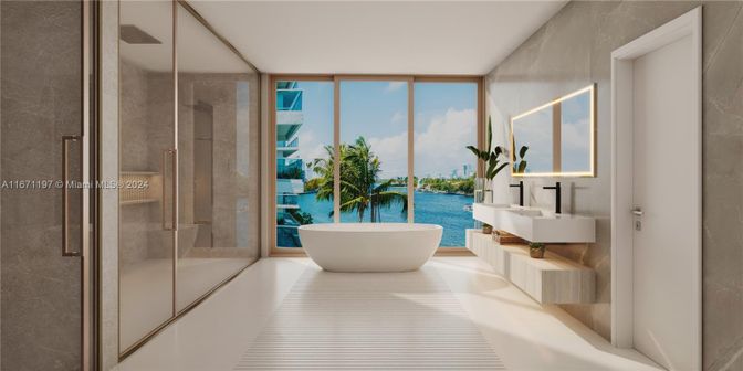 Bathroom, Free Standing Baths, Glass Shower, Interior, Water