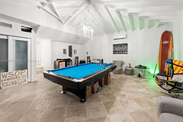 Billiard Table, Chandelier, Game Room, Interior