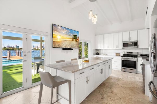 Interior, Kitchen, Pendant Lights, Stainless Steel Appliances, Water