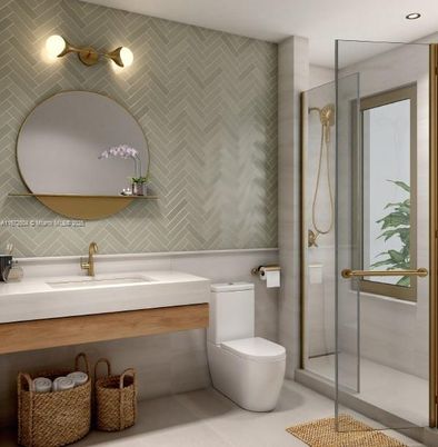 Bathroom, Glass Shower, Interior