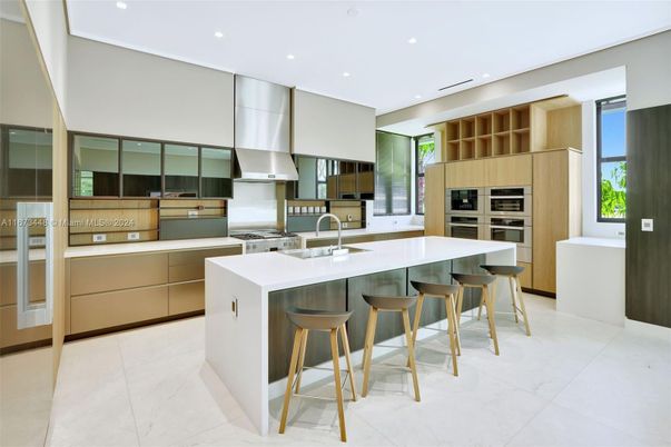 Interior, Kitchen, Marble, Recessed Lighting, Stainless Steel Appliances