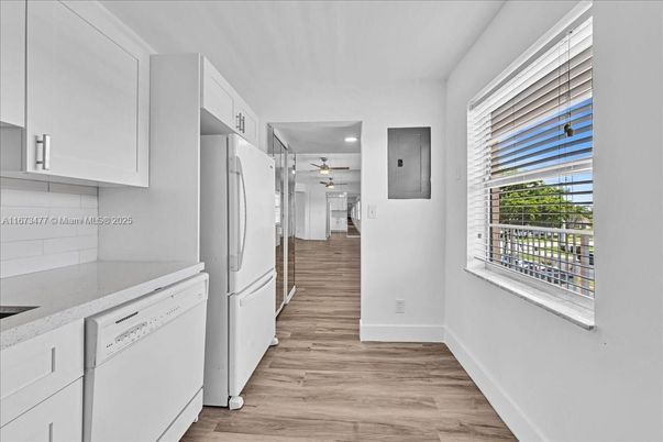 Interior, Kitchen, Wood Texture Flooring