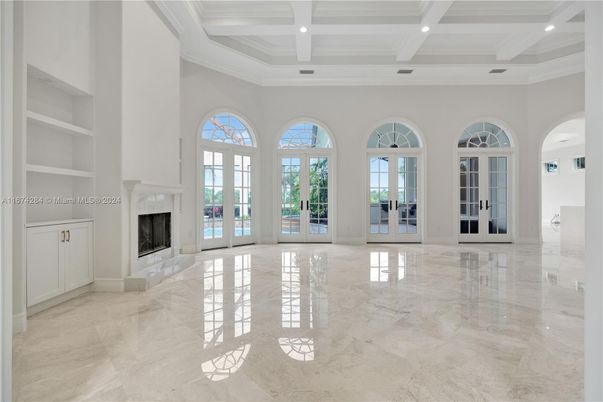 Empty room, Fireplace, Interior, Recessed Lighting