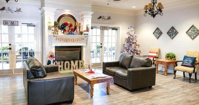 Chandelier, Fireplace, Interior, Living room, Recessed Lighting, Wood Texture Flooring