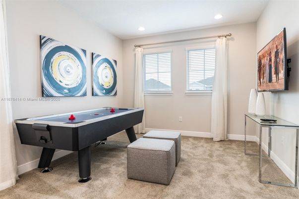 Billiard Table, Game Room, Interior, Recessed Lighting