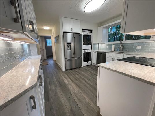 Interior, Kitchen, Stainless Steel Appliances, Wood Texture Flooring