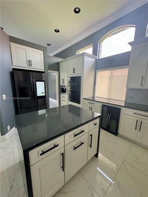 Interior, Kitchen, Marble, Pendant Lights, Stainless Steel Appliances