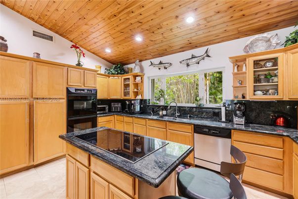 Interior, Kitchen, Recessed Lighting, Wooden Ceilings