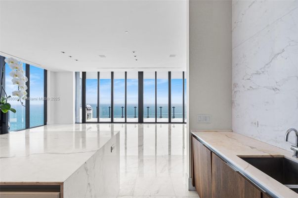 Interior, Kitchen, Marble, Marble Walls, Recessed Lighting, Water