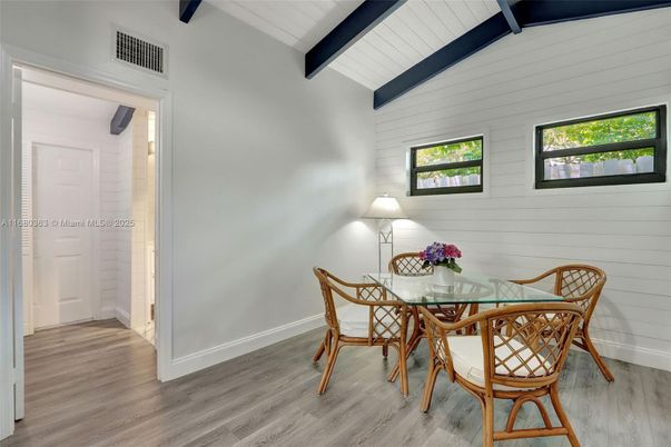 Dining room, Interior, Wooden Beams, Wood Texture Flooring