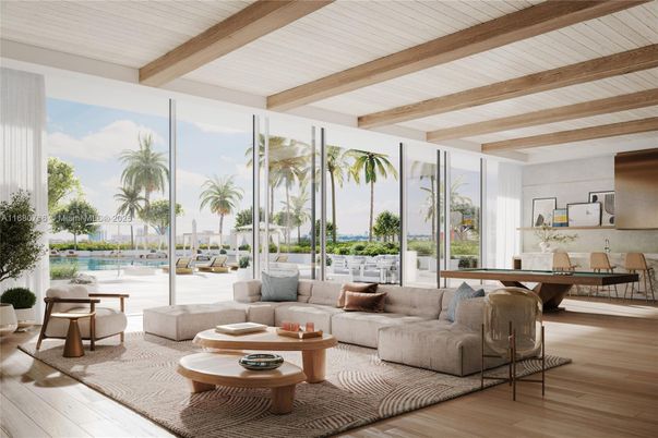 Interior, Living room, Water, Wooden Beams, Wood Texture Flooring