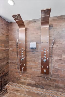 Bathroom, Interior, Recessed Lighting, Wooden Walls