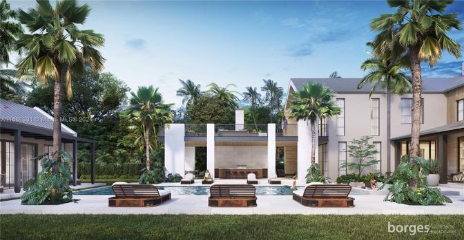 Backyard, Exterior, Facade, Pool, Modern