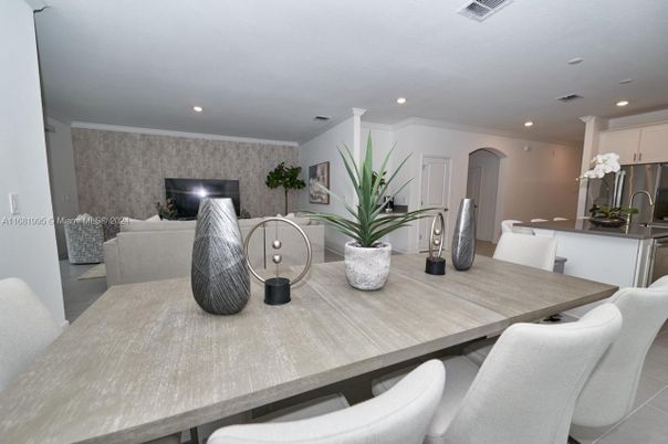 Dining room, Interior, Kitchen, Living room, Recessed Lighting