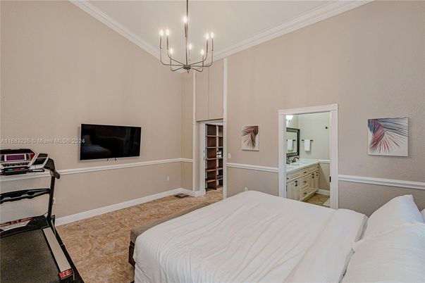 Bedroom, Chandelier, Interior