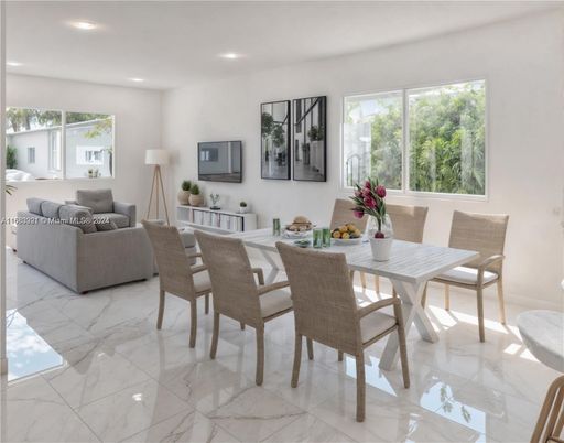 Dining room, Interior, Living room, Marble, Recessed Lighting