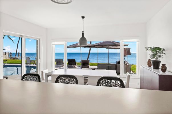Dining room, Interior, Pendant Lights, Water