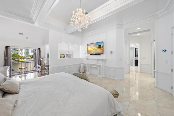 Bedroom, Chandelier, Interior, Recessed Lighting