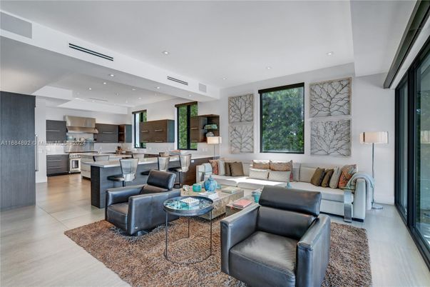 Dining room, Interior, Kitchen, Living room, Recessed Lighting, Stainless Steel Appliances
