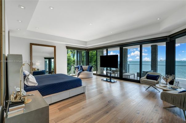 Bedroom, Interior, Recessed Lighting, Water, Wood Texture Flooring
