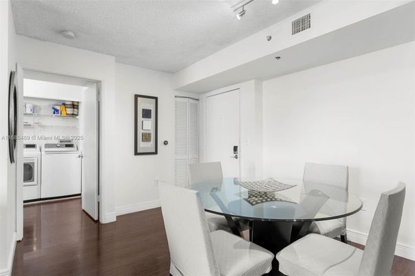 Dining room, Interior, Washer, Wood Texture Flooring