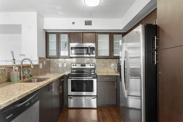 Interior, Kitchen, Stainless Steel Appliances, Wood Texture Flooring