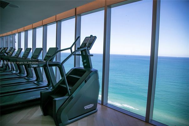 Fitness Equipment, Gym, Interior, Water, Wood Texture Flooring