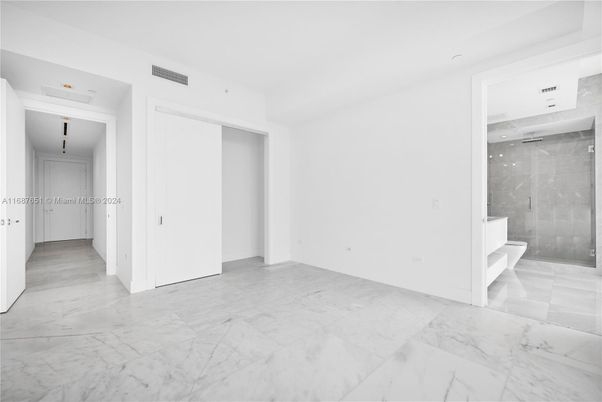 Bathroom, Empty room, Glass Shower, Interior, Marble, Recessed Lighting