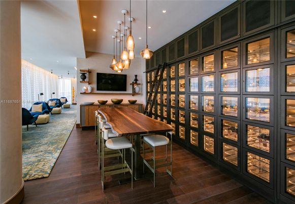 Dining room, Interior, Pendant Lights, Recessed Lighting, Wood Texture Flooring