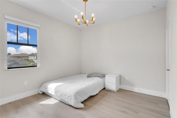 Bedroom, Chandelier, Interior, Wood Texture Flooring