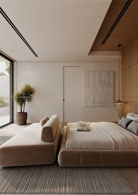 Bedroom, Interior, Pendant Lights