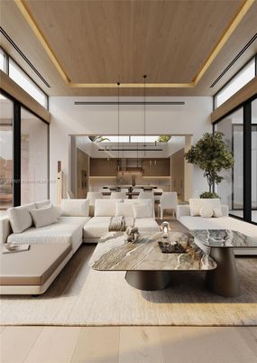 Dining room, Interior, Kitchen, Living room, Pendant Lights, Wooden Ceilings