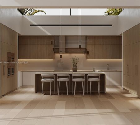 Interior, Kitchen, Pendant Lights, Wood Texture Flooring